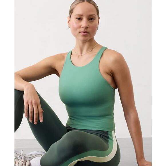 Purpose Crop Sports Bra Top D DD Large Green Racer Back Pullover Active Yoga - Picture 2 of 9